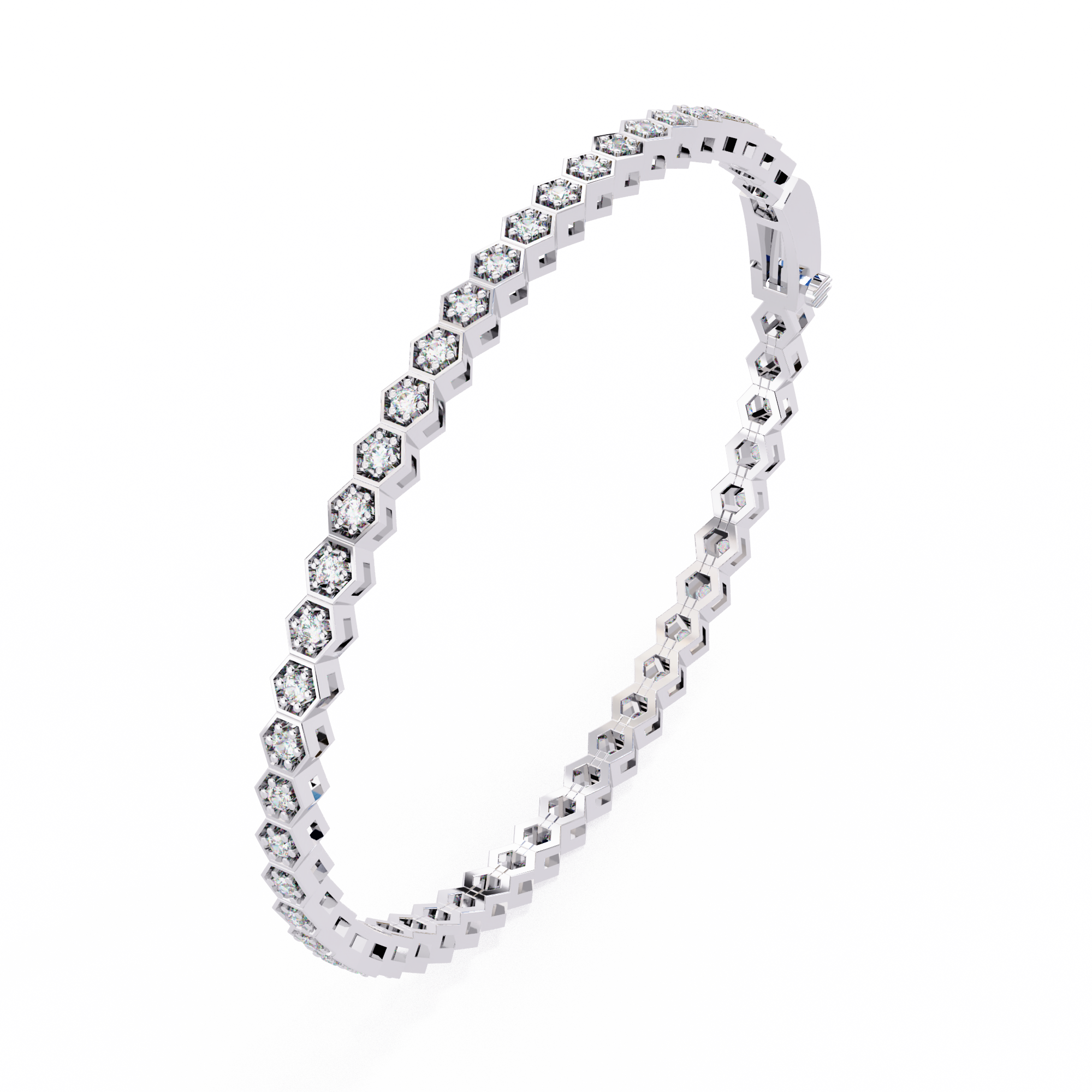 Solitairekart 1.09ct Round Cut Natural Diamond Tennis Bracelet-HI Color. VS-SI Clarity